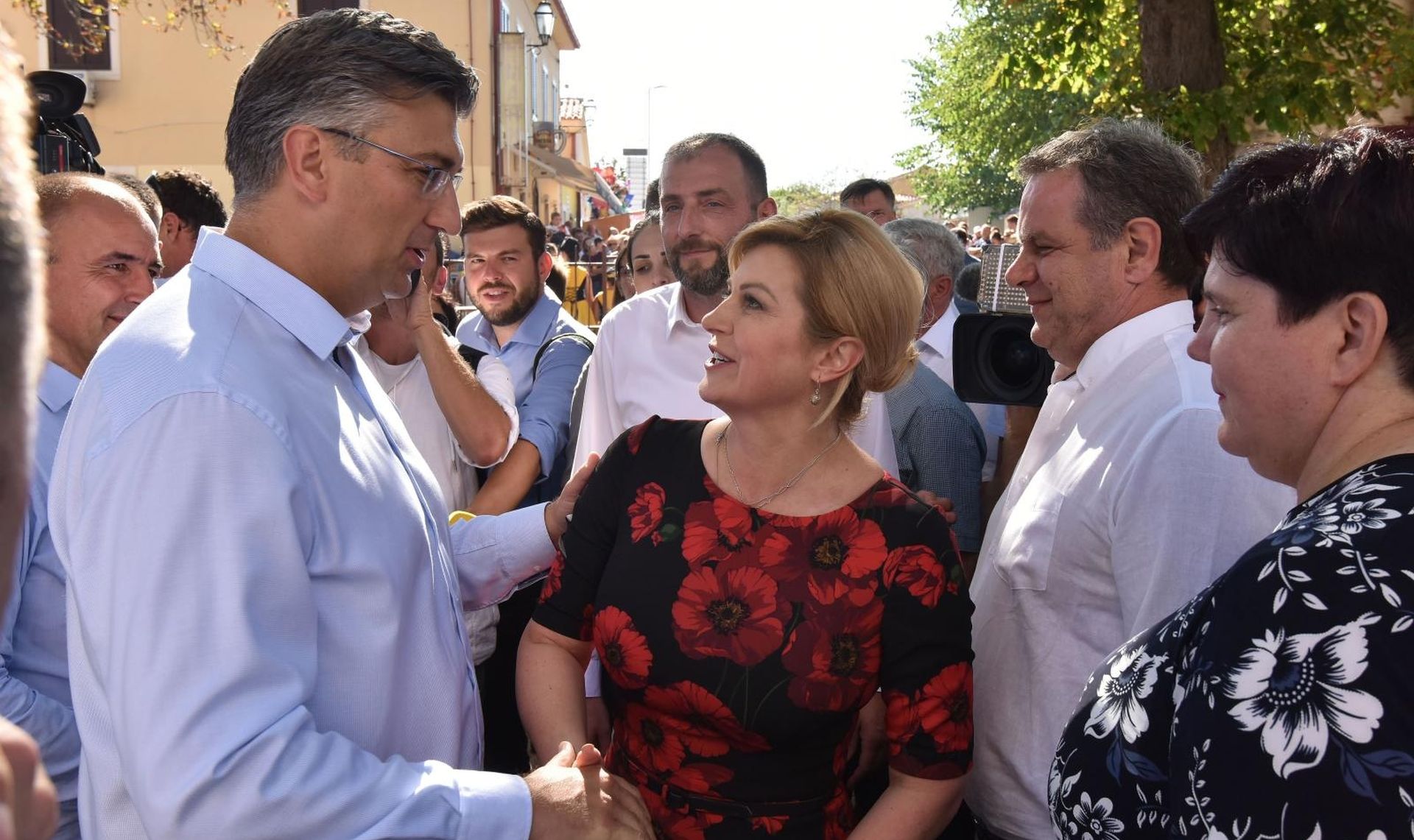 18.08.2019., Barban - U Barbanu održana 44. Trka na prstenac. Predsjednik Vlade Andrej Plenkovic i predsjednica RH Kolinda Grabar-Kitarovic Photo: Dusko Marusic/PIXSELL
