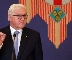 Obraćanja predsjednice Grabar-Kitarović i predsjednika Steinmeiera nakon bilateralnih razgovora 21.03.2019., Zagreb - Predsjednica Republike Hrvatske Kolinda Grabar-Kitarovic primila je predsjednika Saveze Republike Njemacke Franka-Waltera Steinmeiera. 
Photo: Goran Stanzl/PIXSELL