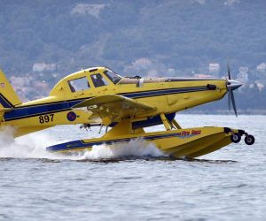22.03.2018., Zadar - Iznad zadarske rive odrzan je Letacki program "Pukovnik Mirko Vukusic" na kojem su sudjelovali avioni i helikopteri iz sastava 93. zrakoplovne baze: Zlin-242L, Pilatus, Canadair cl-415, Airtractor, Bell, Kiowa Warrior, Krila Oluje. Photo: Hrvoje Jelavic/PIXSELL
