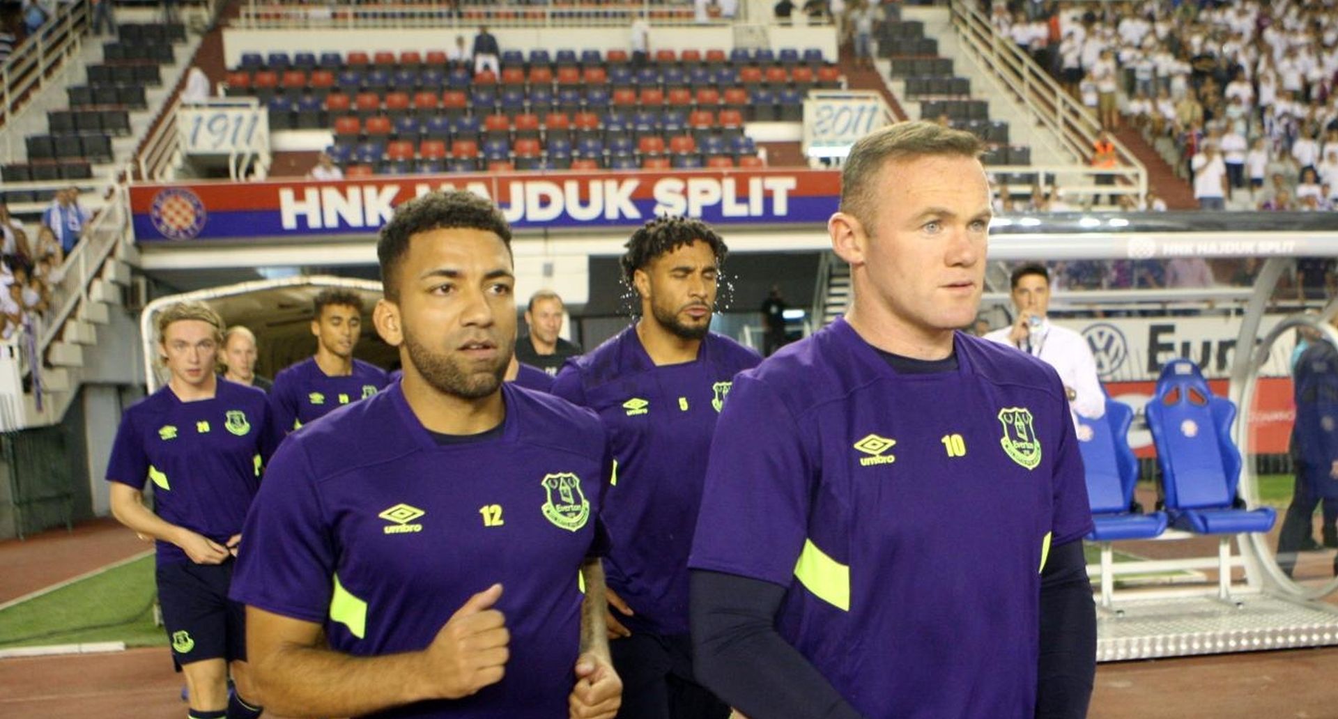 24.08.2017., stadion Poljud, Split - Druga utakmica doigravanja za ulazak u UEFA Europsku ligu, HNK Hajduk - Everton FC. Aaron Lennon, Wayne Rooney. 
Photo: Ivo Cagalj/PIXSELL