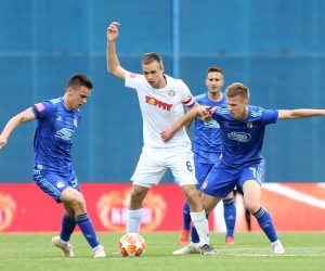 26.05.2019., stadion Maksimir, Zagreb - Hrvatski Telekom Prva liga, 36. kolo, GNK Dinamo - HNK Hajduk. Darko Nejasmic, Dani Olmo, Nikola Moro.
Photo: Luka Stanzl/PIXSELL