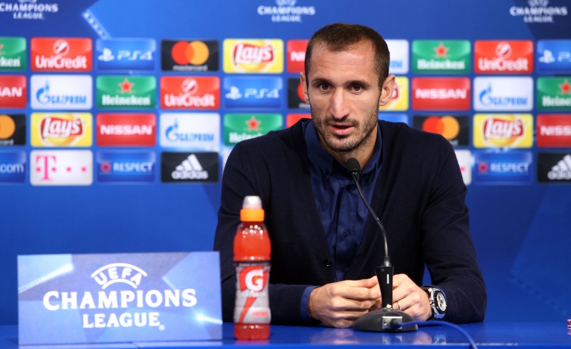 26.09.2016., Zagreb - Konferenciji za medije FC Juventusa iz Torina nazocili su trener Massimiliano Allegri i Giorgio Chiellini.  
Photo: Robert Anic/PIXSELL
