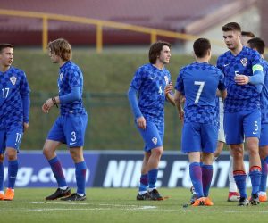 27.03.2018., stadion Radnik, Velika Gorica - Kvalifikacijska utakmica za Euro U21 koji ce se odrzati u Italiji 2019. godine, skupina 1, 7. kolo, Hrvatska - Moldavija. Andrija Balic, Josip Brekalo,  Duje Caleta-Car Photo: Goran Stanzl/PIXSELL