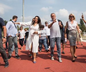 27.08.2019., Zagreb - Obilazak atletske staze na SRC Mladost povodom posljednjih priprema za IAAF World Challenge miting Zagreb 2019 - 69. Hanzekovicev memorijal. Direktorica mitinga Ivana Brkljacic, gradonacelnik Milan Bandic.
Photo: Davor Puklavec/PIXSELL