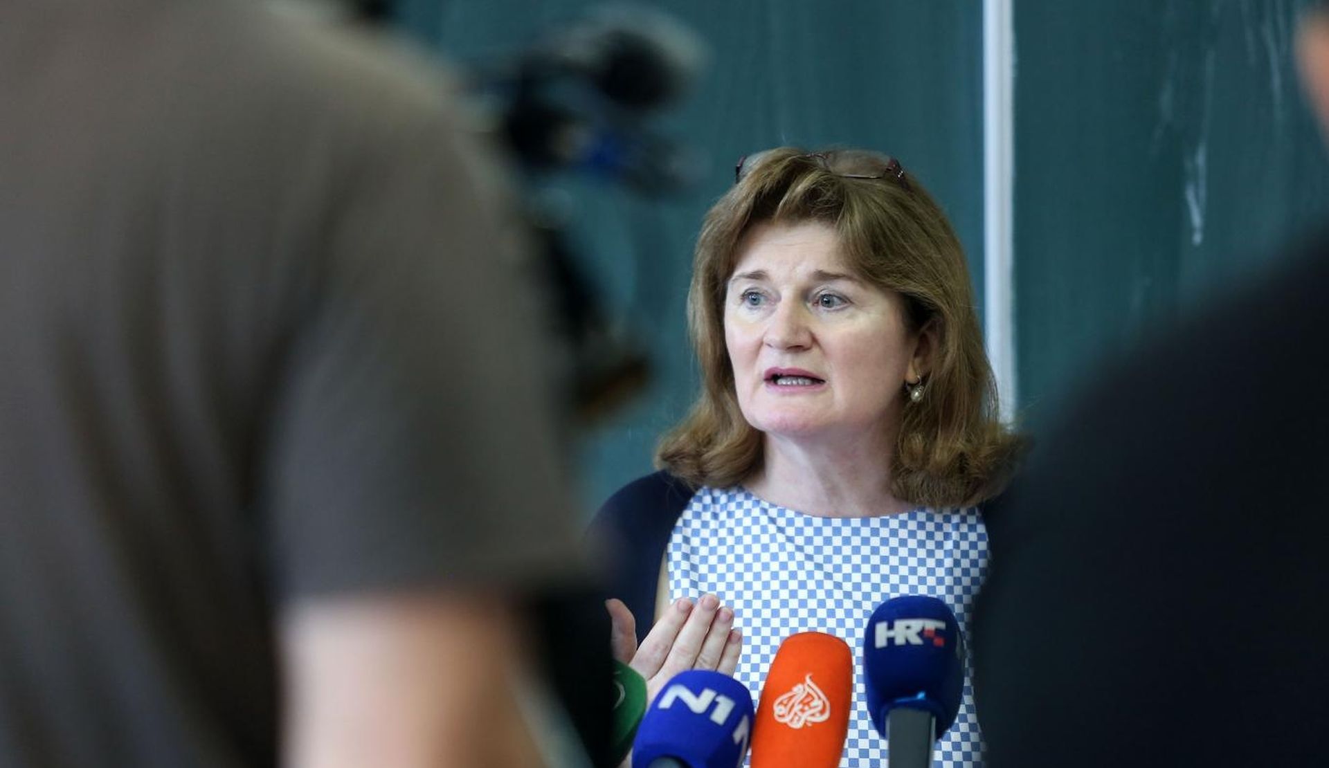 28.06.2019., Zagreb - Hrvatski strukovni sindikat medicinskih sestara - medicinskih tehnicara odrzao konferenciju za medije o upitnoj zdravstvenoj skrbi gradjana zbog manjka medicinskih sestara i tehnicara. Anica Prasnjak, predsjednica Glavnog vijeca HSS MS - MT.

Photo: Marin Tironi/PIXSELL