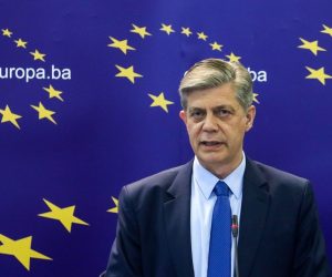 28.05.2019., Sarajevo, Bosna i Hercegovina- 
Sef Delegacije Europske unije u BiH Lars-Gunnar Wigemark odrzao je konferenciju za medije na kojoj je obavijestio da je Europska komisija dala Misljenje o aplikacijij BiH za clanstvo u EU.
Photo: Armin Durgut/PIXSELL