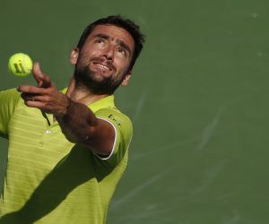 Tennis: Citi Open Aug 2, 2019; Washington, D.C., USA; Marin Cilic of Croatia serves against Daniil Medvedev of Russia (not pictured) in a menÕs singles quarterfinal of the 2019 Citi Open at William H.G. FitzGerald Tennis Center. Medvedev won 6-4, 7-6(7). Mandatory Credit: Geoff Burke-USA TODAY Sports Geoff Burke