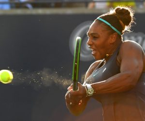 Tennis: Rogers Cup Aug 10, 2019; Toronto, Ontario, Canada;  Serena Williams (USA) plays a shot against Marie Bouzkova (Czech) during the Rogers Cup tennis tournament at Aviva Centre. Mandatory Credit: Dan Hamilton-USA TODAY Sports Dan Hamilton
