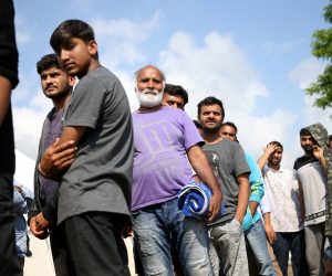 Migrants wait for breakfast in camp Vucjak in Bihac Migrants wait for breakfast in camp Vucjak in Bihac, Bosnia and Herzegovina, June 26, 2019. REUTERS/Dado Ruvic DADO RUVIC