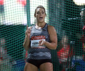 Zagreb, 03.09.2019 - Međunarodni IAAF atletski miting u Zagrebu - 69. memorijal Borisa Hanžekovića na stadionu Mladosti u Zagrebu. Bacanje diska žene. Na slici Sandra Perković.
foto HINA/ Damir SENČAR/ ml