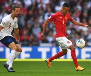 epa07825798 England's Jordan Henderson (L) in action against Bulgaria's Marcelinho (R) during the UEFA EURO 2020 qualifying group A soccer match between England and Bulgaria at Wembley stadium in Lon​don, Britain, 07 September 2019.  EPA/NEIL HALL