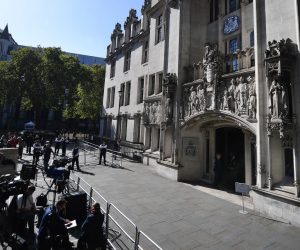 epa07850257 An exterior general view of the Supreme Court during a hearing on the prorogation of parliament, in London, Britain, 18 September 2019. The Supreme Court is due to rule on 19 September whether the suspension of parliament by British Prime Minister Boris Johnson was lawful.  EPA/ANDY RAIN