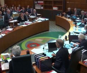 epa07852885 A handout screengrab made available by the Supreme Court of the United Kingdom shows court proceedings on the third day of a hearing on the prorogation of British parliament, in London, Britain, 19 September 2019. The Supreme Court is to decided whether the suspension of parliament by British Prime Minister Boris Johnson was lawful.  EPA/SUPREME COURT / HANDOUT HANDOUT MANDATORY CREDIT: CROWN COPYRIGHT HANDOUT EDITORIAL USE ONLY/NO SALES