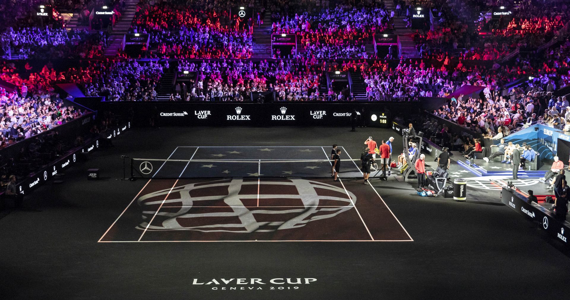 eneva, 21.9.2019 - Susret parova Nick Kyrgios/Jack Sock - Rafael Nadal/Stefanos Tsitsipas na ATP Laver Cupu, teniskom turniru izmeðu ekipa Europe i Svijeta. 
foto HINA/ Cesare GRASSELLI/ ua