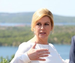 04.09.2019.,Sibenik - Hrvatska predsjednica Kolinda Grabar Kitarovic,austrijski predsjednik Alexander Van der Bellen i slovenski predsjednik Borut Pahor sastali su se kako bi razgovarali o regionalnoj suradnji.
Photo: Dusko Jaramaz/PIXSELL