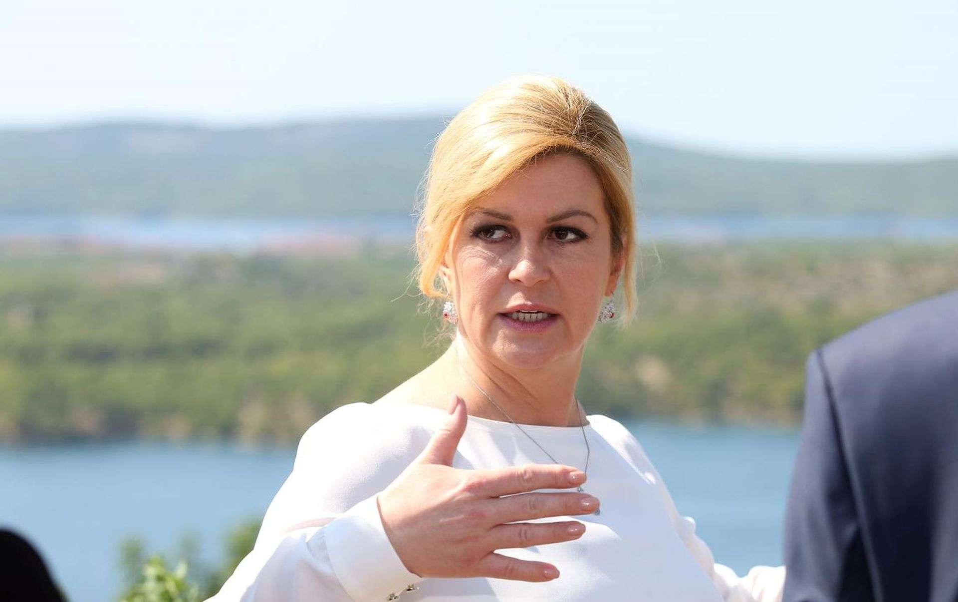04.09.2019.,Sibenik - Hrvatska predsjednica Kolinda Grabar Kitarovic,austrijski predsjednik Alexander Van der Bellen i slovenski predsjednik Borut Pahor sastali su se kako bi razgovarali o regionalnoj suradnji.
Photo: Dusko Jaramaz/PIXSELL