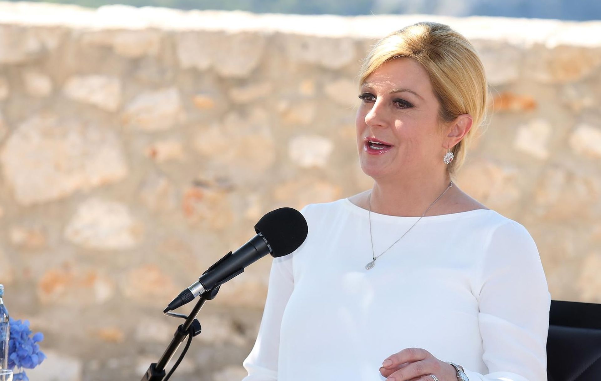 04.09.2019., Sibenik - Austrijski predsjednik Alexander Van der Bellen, slovenski predsjednik Borut Pahor i hrvatska predsjednica Kolinda Grabar-Kitarovic sastali su se kako bi razgovarali o regionalnoj suradnji. Nakon susreta predsjednici su dali izjave.
Photo: Dusko Jaramaz/PIXSELL