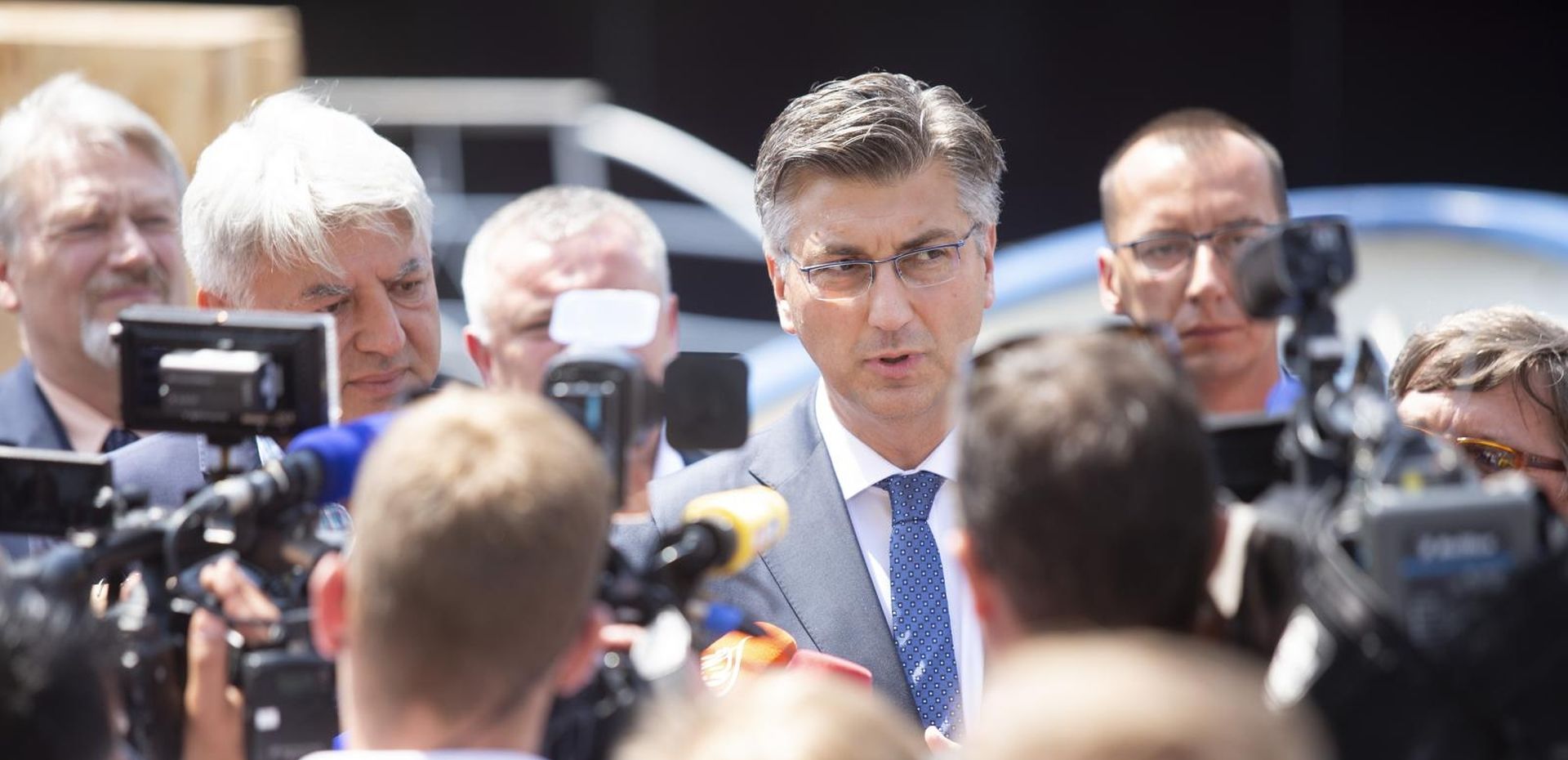 06.08.2019., Rijeka - Obilazak brodogradilista 3. maj. Zupan primorsko-goranske zuapnije Zlatko Komadina, Predsjednik Vlade Andrej Plenkovic. Photo: Nel Pavletic/PIXSELL