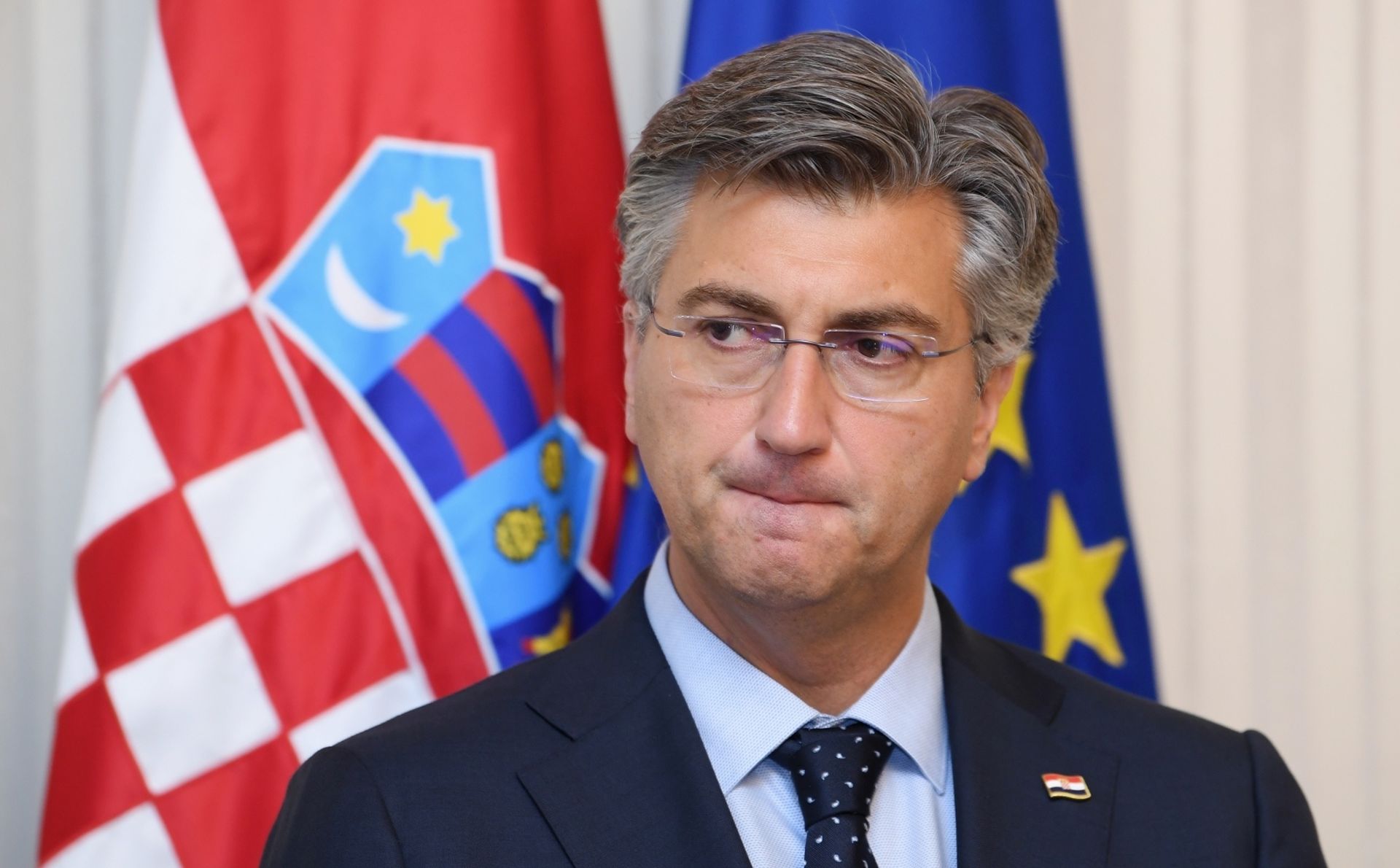 06.09.2019., Zagreb - U Banskim dvorima potpisan je Ugovor o projektu potpore obrazovnih aktivnosti i funkcioniranja KSC Ivan Pavao II u Bihacu. Predsjednik Vlade Andrej Plenkovic Photo: Marko Lukunic/PIXSELL