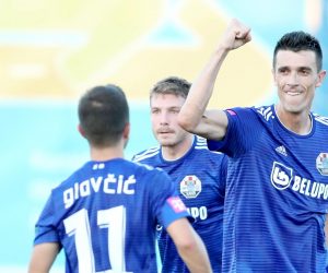 11.08.2019., Gradski stadion Ivan Kusek Apas, Koprivnica - Hrvatski Telekom Prva liga, 04. kolo, NK Slaven Belupo - HNK Hajduk. Slavlje nakon gola Ivana Krstanovica. Photo: Sanjin Strukic/PIXSELL