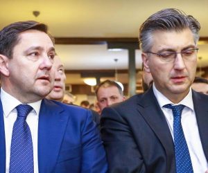 12.2.2019., Zagreb - U restoranu Grad Mladih, svecano je obiljezena 29. obljetnica osnutka HDZ Dubrava. Svecanosti je prisustvovao i premijer Andrej Plenkovic. Andrija Mikulic, Andrej Plenkovic.
Photo: Borna Filic/PIXSELL