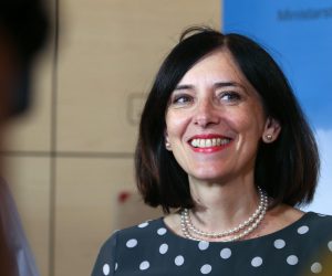 28.08.2019., Split - Na Medicinskom fakultetu ministrica znanosti i obrazovanja Blazenka Divjak sastala se s oko dvjestotinjak ravnatelja osnovnih skola s podrucja Dubrovacko-neretvanske, Splitsko-dalmatinske, Sibensko-kninske te Zadarske zupanije kojima je predstavila reformu obrazovanja i eksperimentalnu Skolu za zivot. Photo: Ivo Cagalj/PIXSELL