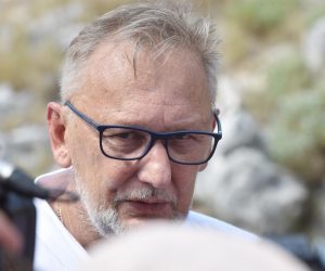 30.08.2019., Kornati - Na otoku Kornatu obiljezena je 12. obljetnica stradanja 12 vatrogasaca iz Tisnog, Vodica i Sibenika u Kornatskoj tragediji. Potpredsjednik Vlade i ministar unutarnjih poslova Davor Bozinovic
Photo: Hrvoje Jelavic/PIXSELL