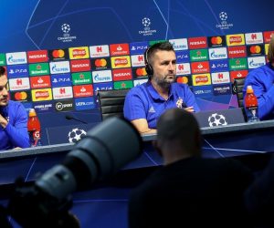 30.09.2019., stadion Etihad, Manchester, Engleska - Konferencija za medije trenera Dinama Nenada Bjelice i igraca Petra Stojanovica uoci utakmice 2. kola skupine C UEFA Lige prvaka izmedju Manchester Citya i Dinama. Photo: Igor Kralj/PIXSELL