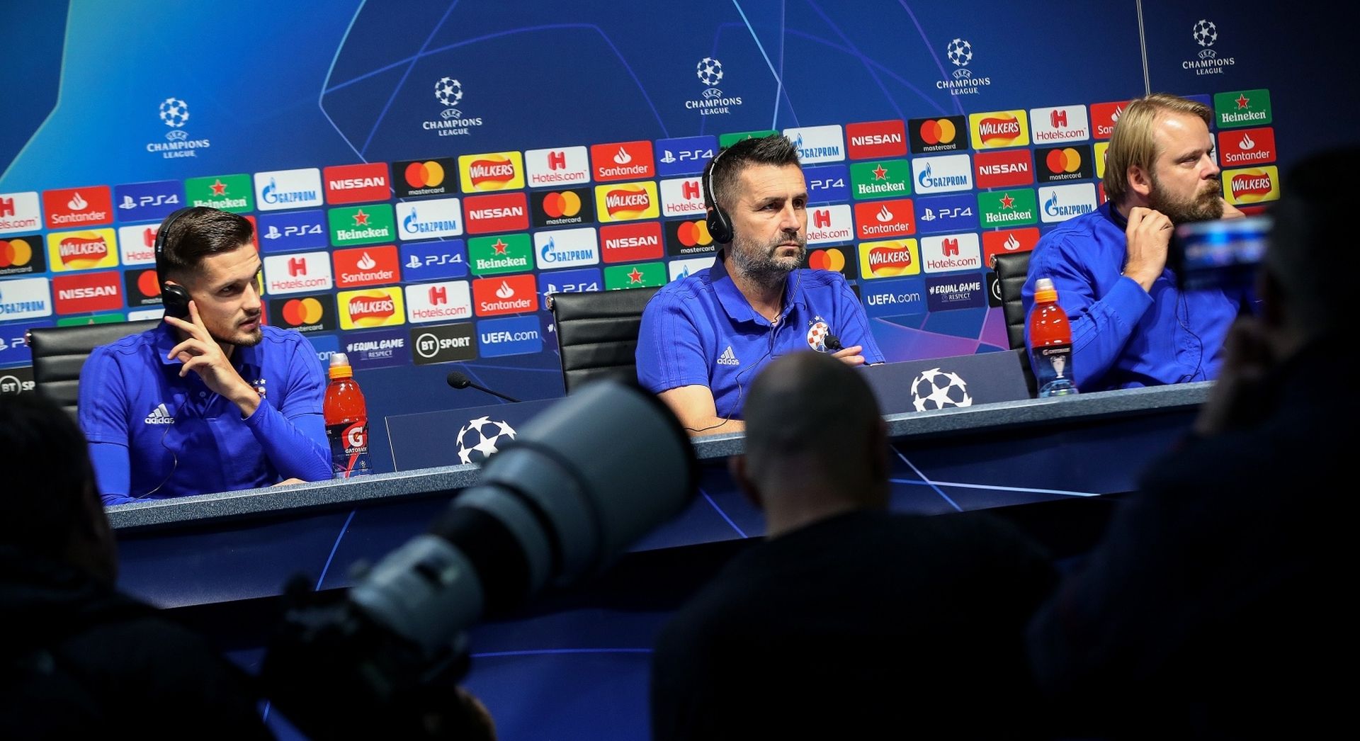30.09.2019., stadion Etihad, Manchester, Engleska - Konferencija za medije trenera Dinama Nenada Bjelice i igraca Petra Stojanovica uoci utakmice 2. kola skupine C UEFA Lige prvaka izmedju Manchester Citya i Dinama. Photo: Igor Kralj/PIXSELL