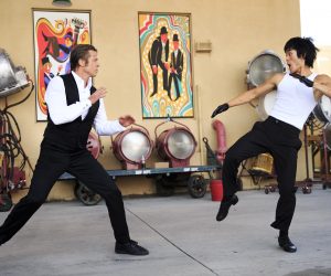 Brad Pitt and Mike Moh in ONCE UPON A TIME IN HOLLYWOOD.