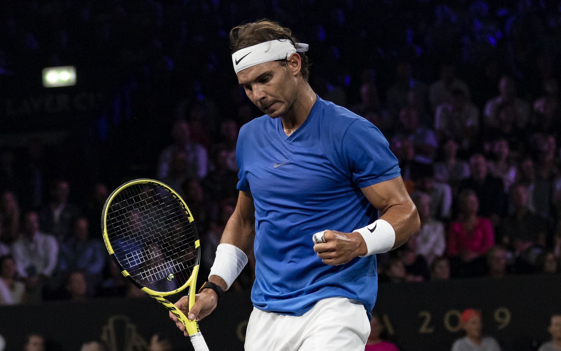 eneva, 21.9.2019 - Rafael Nadal tijekom meèa protiv Miloa Raoniæa drugog dana treæeg izdanja teniskog Laver Cupa. 
foto HINA/ Cesare GRASSELI/ ua