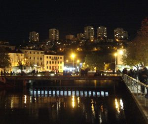 Rijeka,11.10.2019.- Kao dio programa Rijeke 2020 Europske prijestolnice kulture u petak su predstavljene dvije intervencije u prostoru, Time Slip autorice Ivane Franke na mostu ispred hotela Kontinental i u Muzeju moderne i suvremene umjetnosti dvojice  finskih arhitekata, Tommija Gronlunda i Petterija Nisunena.