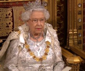 epa07919792 A grab from a handout video made available by the UK Parliamentary Recording Unit shows Britain's Queen Elizabeth II delivering a speech at the House of Lords in London, Britain, 14 October 2019. The Queen will read a speech from the the throne in the House of Lords and open Parliament.  EPA/UK PARLIAMENTARY RECORDING UNIT / HANDOUT MANDATORY CREDIT: UK PARLIAMENTARY RECORDING UNIT  HANDOUT EDITORIAL USE ONLY/NO SALES HANDOUT EDITORIAL USE ONLY/NO SALES HANDOUT EDITORIAL USE ONLY/NO SALES