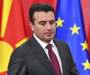 epa07933170 Macedonian Prime Minister Zoran Zaev addresses a press conference to announce early Parliamentary election, in Skopje, Republic of North Macedonia, 19 October 2018. Zaev called for early parliamentary elections a day after EU leaders delayed the decision for accession talks with North Macedonia and Albania for the third time as they gathered in Brussels for a two-day summit dominated by Brexit talks.  EPA/GEORGI LICOVSKI