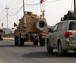 epa07938275 A convoy of US troops arrives back from northeastern of Syria, in Duhok, Kurdistan region, Iraq, 21 October 2019. Media reported the US troops started their withdrawal from north Syria towards Iraq according to agreement between US and Turkey.  Turkey has launched an offensive targeting Kurdish forces in north-eastern Syria on 09 October, days after the US withdrew troops from the area.  EPA/GAILAN HAJI