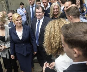 02.10.2019., Zagreb - Predsjednica Kolinda Grabar Kitarovic obratila se javnosti te je objavila svoju kandidaturu za predsjednicu Republike Hrvatske. Photo: Sandra Simunovic/PIXSELL