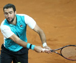 08.04.2018., Varazdin, Arena Varazdin - Cetvrtfinale Svjetske skupine Davis Cupa, Hrvatska - Kazahstan, treci dan, 4. mec, Marin Cilic - Mikhail Kukushkin.

Photo: Sanjin Strukic/PIXSELL