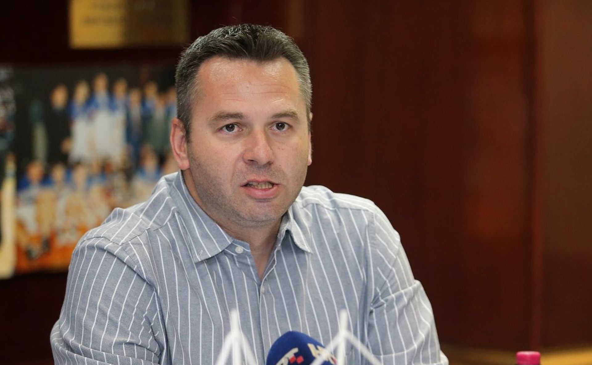 08.04.2019., Zagreb - Konferencija za medije juniora Cibone nakon osvajanja juniorske ABA lige. Domagoj Cavlovic. 
Photo: Dalibor Urukalovic/PIXSELL
