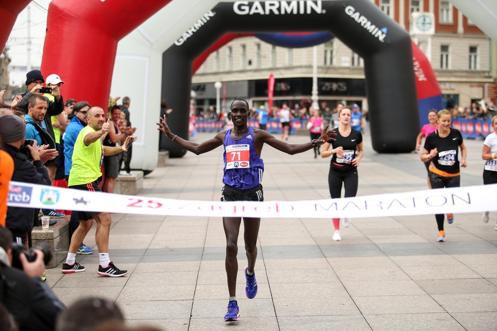 09.10.2016., Zagreb - 25. Zagrebacki maraton, polumaraton i utrka gradjana na 5km. Wycliffe Kipkorir Biwot, pobjednik maratona. 
Photo: Petar Glebov/PIXSELL