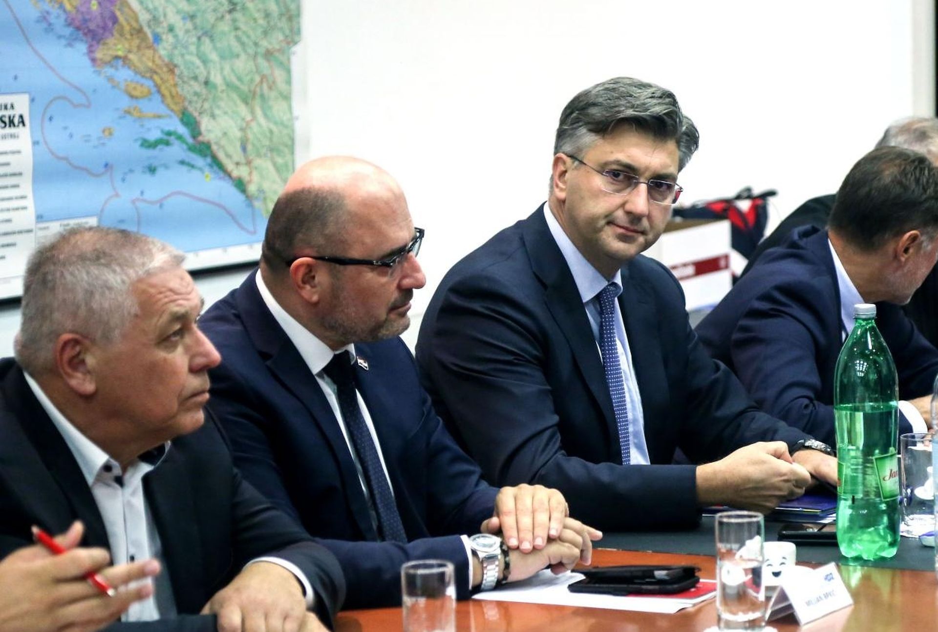 09.10.2019., Trg zrtava fasizma, Zagreb - Zajednicka sjednica Predsjednistva i Nacionalnog vijeca HDZ-a. Milijan Brkic, Andrej Plenkovic. 
Photo: Marin Tironi/PIXSELL
