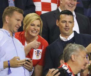 10.10.2019., stadion Poljud, Split - Kvalifikacijske za Europsko prvesntvo, skupina E, 6. kolo, Hrvatska - Madjarska. Kolinda Grabar Kitarovic, Jakov Kitarovic Photo: Igor Soban/PIXSELL