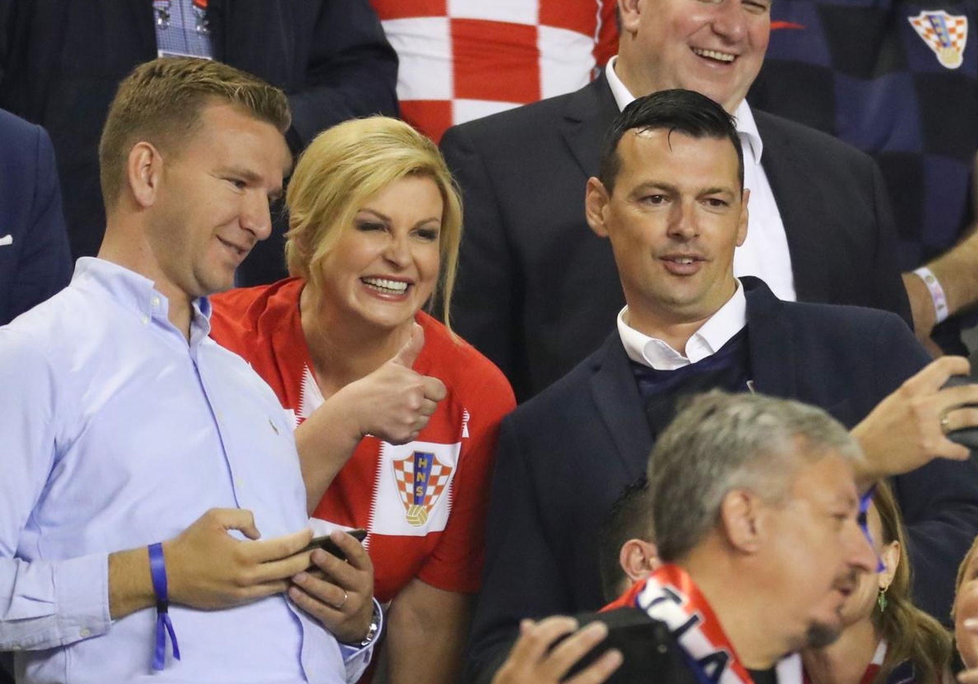 10.10.2019., stadion Poljud, Split - Kvalifikacijske za Europsko prvesntvo, skupina E, 6. kolo, Hrvatska - Madjarska. Kolinda Grabar Kitarovic, Jakov Kitarovic Photo: Igor Soban/PIXSELL