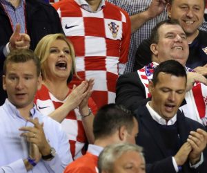 10.10.2019., stadion Poljud, Split - Kvalifikacijske za Europsko prvesntvo, skupina E, 6. kolo, Hrvatska - Madjarska. Kolinda Grabar Kitarovic, Jakov Kitarovic Photo: Igor Soban/PIXSELL