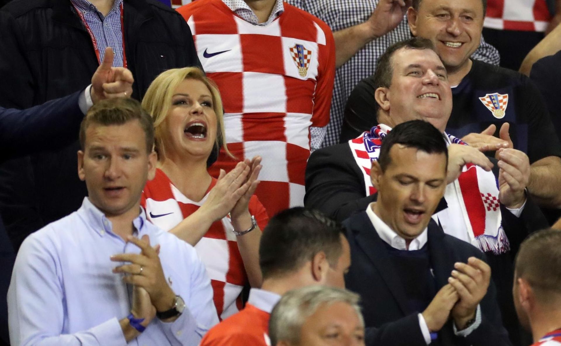 10.10.2019., stadion Poljud, Split - Kvalifikacijske za Europsko prvesntvo, skupina E, 6. kolo, Hrvatska - Madjarska. Kolinda Grabar Kitarovic, Jakov Kitarovic Photo: Igor Soban/PIXSELL