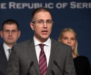 11.02.2017., Beograd, Srbija - Ministar unutarnjih poslova Nebojsa Stefanovic na konferenciji za medije predstavio rezultate rada MUP-a u proteklih nekoliko godina. 
Photo: Srdjan Ilic/PIXSELL