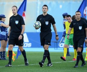 13.09.2019., stadion Maksimir, Zagreb - Hrvatski Telekom Prva liga, 08. kolo, GNK Dinamo - NK Istra 1961. Glavni sudac Igor Pajac s pomocnicima, Vedranom Djurakom i Bojana Zobenicom Photo: Marko Lukunic/PIXSELL