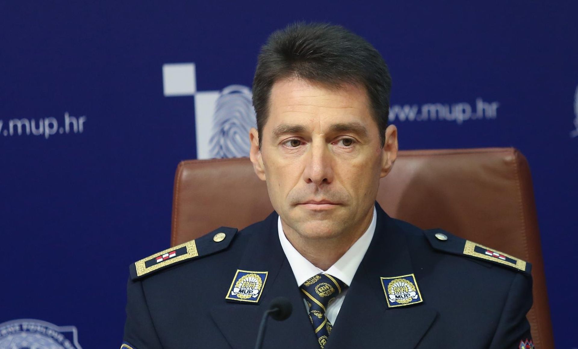 14.08.2019., Zagreb - U Amfiteatru Ravnateljstva policije odrzana konferencija za medije povodom zavrsetka sudjelovanja kineskih policijskih sluzbenika u projektu "Sigurna turisticka sezona 2019.". Zamjenik glavnog ravnatelja policije Josip Celic. 
Photo: Marko Prpic/PIXSELL