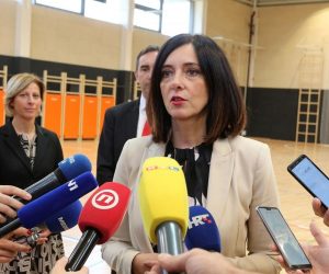 14.10.2019., Medulin - Osnovna skola dr Mate Demarin. Ministrica znanosti i obrazovanja Blazenka Divjak otvorila je nadogradnju osnovne skole i sportske dvorane.
Photo:Goran Kovacic/PIXSELL