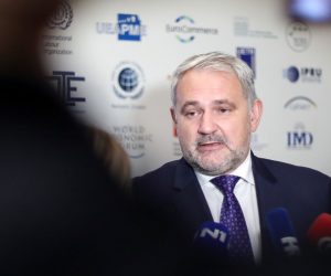 15.10.2019., Zagreb - Predsjednik HUP Davor Majetic, dao je izjavu za medije povodom otkazivanja konferencije za medije na kojoj su se trebali ocitovati  o odlukama Vlade uz najavljene promjene u podrucju zakona rada.
Photo: Borna Filic/PIXSELL