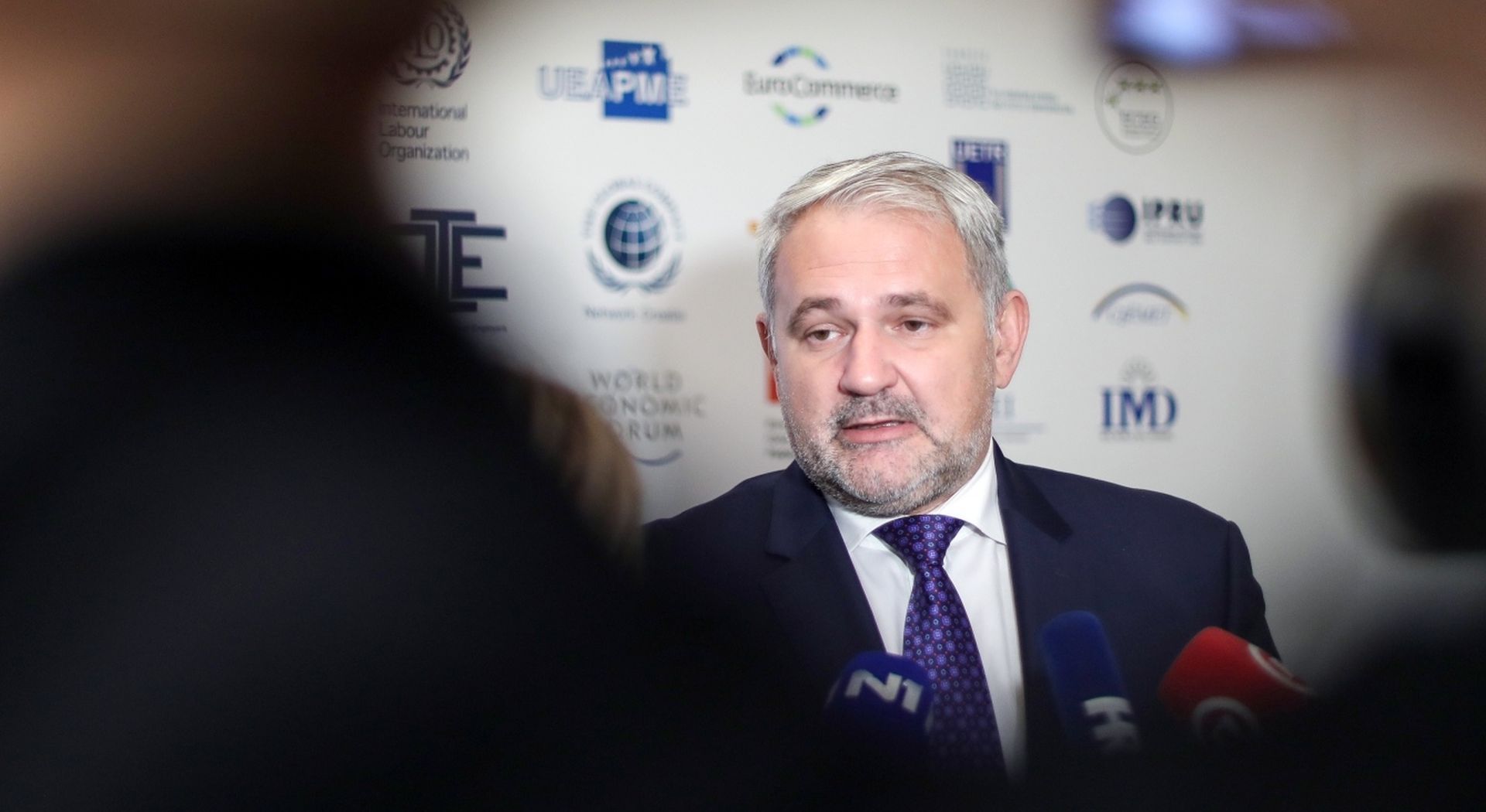 15.10.2019., Zagreb - Predsjednik HUP Davor Majetic, dao je izjavu za medije povodom otkazivanja konferencije za medije na kojoj su se trebali ocitovati  o odlukama Vlade uz najavljene promjene u podrucju zakona rada.
Photo: Borna Filic/PIXSELL